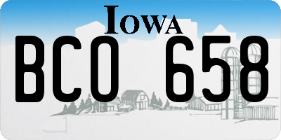 IA license plate BCO658
