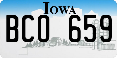 IA license plate BCO659
