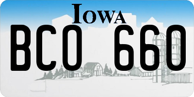 IA license plate BCO660