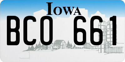 IA license plate BCO661