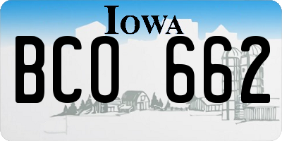 IA license plate BCO662