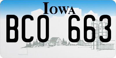 IA license plate BCO663