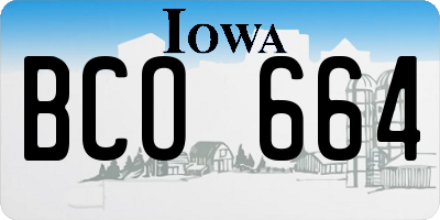 IA license plate BCO664
