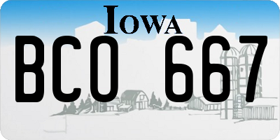 IA license plate BCO667