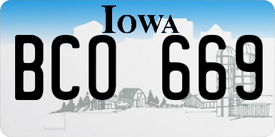 IA license plate BCO669