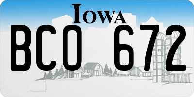 IA license plate BCO672