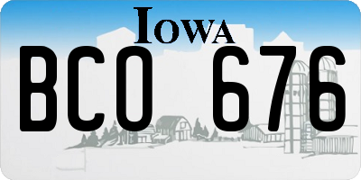 IA license plate BCO676