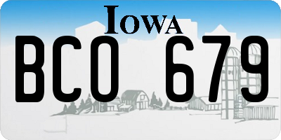 IA license plate BCO679