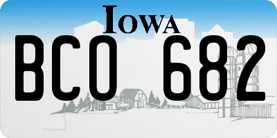 IA license plate BCO682