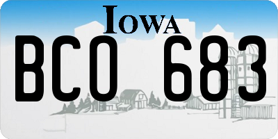 IA license plate BCO683