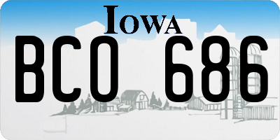 IA license plate BCO686