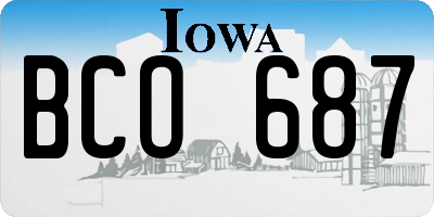 IA license plate BCO687