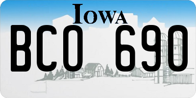 IA license plate BCO690