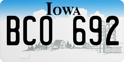 IA license plate BCO692