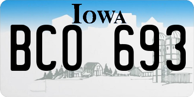 IA license plate BCO693
