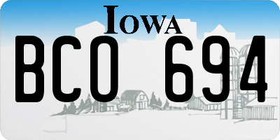 IA license plate BCO694
