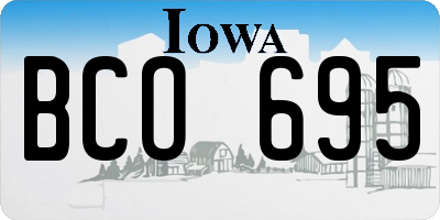 IA license plate BCO695