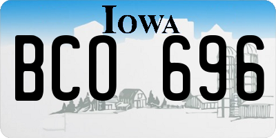 IA license plate BCO696