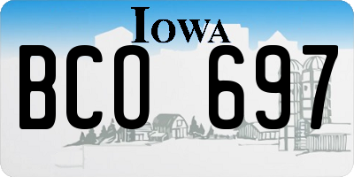 IA license plate BCO697