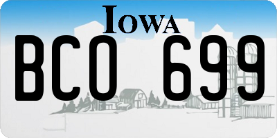 IA license plate BCO699