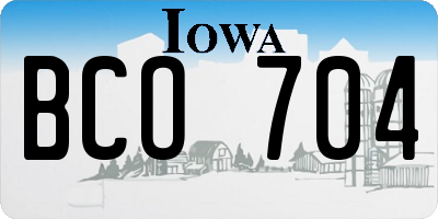 IA license plate BCO704