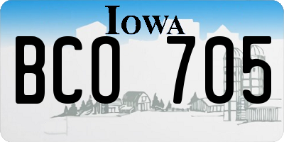 IA license plate BCO705