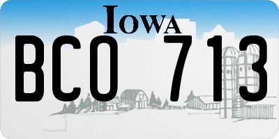 IA license plate BCO713