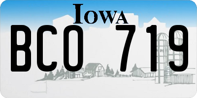 IA license plate BCO719