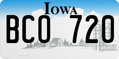 IA license plate BCO720