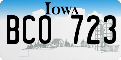IA license plate BCO723