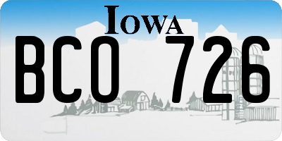 IA license plate BCO726