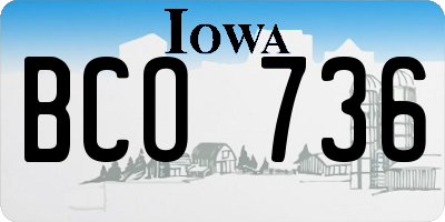 IA license plate BCO736