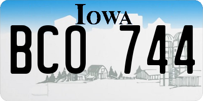 IA license plate BCO744