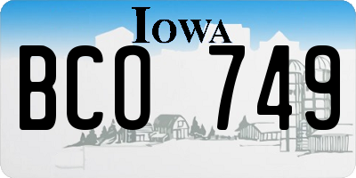 IA license plate BCO749