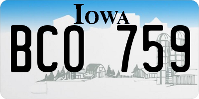 IA license plate BCO759