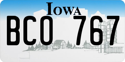 IA license plate BCO767