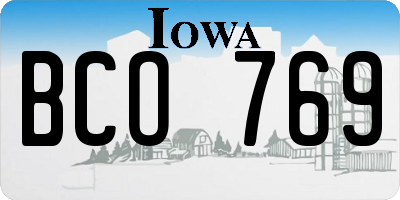 IA license plate BCO769