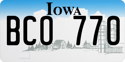 IA license plate BCO770
