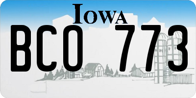 IA license plate BCO773