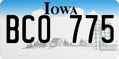 IA license plate BCO775