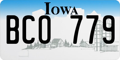 IA license plate BCO779