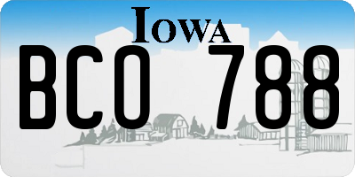 IA license plate BCO788