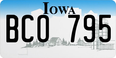 IA license plate BCO795