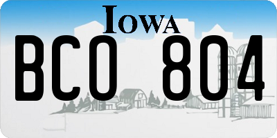 IA license plate BCO804