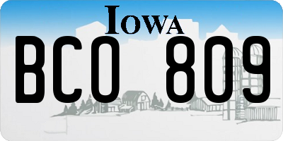 IA license plate BCO809