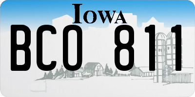 IA license plate BCO811