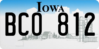 IA license plate BCO812