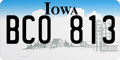 IA license plate BCO813
