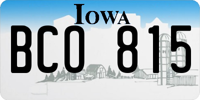 IA license plate BCO815