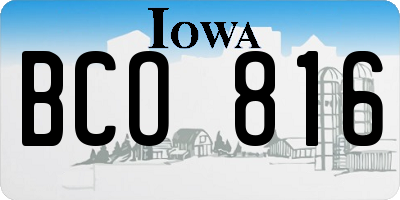IA license plate BCO816